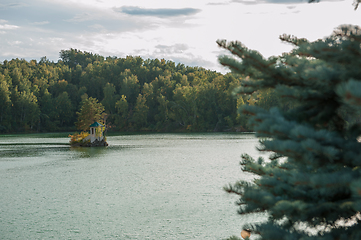 Image showing Summer landscape of lake with crystal and fresh water Aya