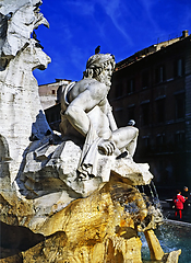 Image showing Fountain of the Four Rivers on Piazza Navona, Rome