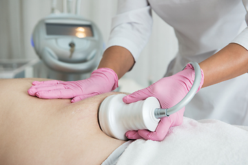 Image showing Belly cavitation at modern beauty clinic