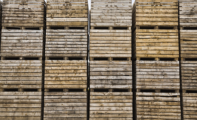 Image showing folded empty wooden boxes