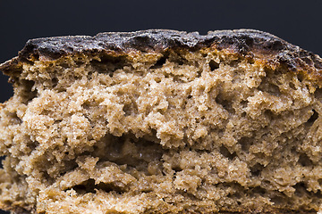 Image showing black homemade rye flour bread