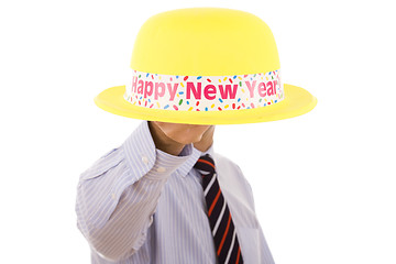 Image showing new year yellow hat