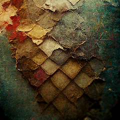 Image showing Abstract grunge overlay texture of canvas, leather and paper clo