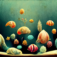 Image showing Underwater background with various sea views. Underwater scene. 