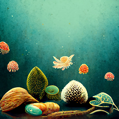 Image showing Underwater background with various sea views. Underwater scene. 