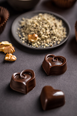 Image showing Heart shaped chocolate sweets