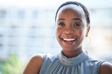 Image showing Professional, portrait and black woman with business, bank consultant and girl with administration, finance and career. Face, accountant or corporate person with pride, success and financial advisor