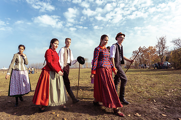 Image showing Hungarian Traditional woman dance folkloric customs