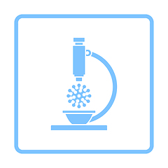 Image showing Research Coronavirus By Microscope Icon