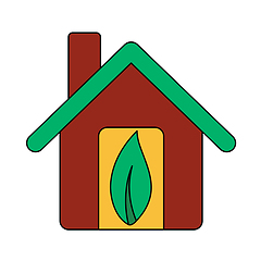 Image showing Ecological Home With Leaf Icon