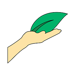 Image showing Hand Holding Leaf Icon