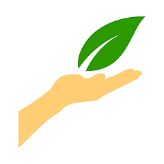 Image showing Hand Holding Leaf Icon