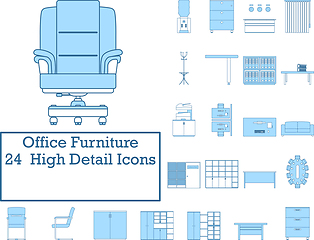 Image showing Office Furniture Icon Set