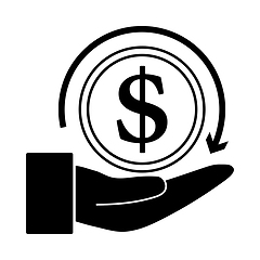 Image showing Cash Back Coin To Hand Icon