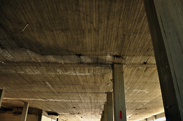 Image showing concrete ceiling and pillars in abandoned factory