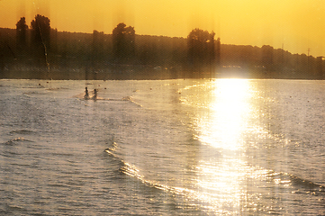 Image showing children playing at the beach