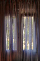 Image showing closed window curtain