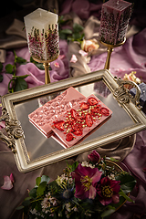 Image showing Chocolate bars with lyophilized strawberry