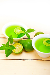 Image showing mint infusion tea tisane with lime