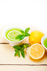 Image showing mint infusion tea tisane with lemon