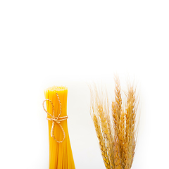 Image showing organic Raw italian pasta and durum wheat