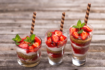 Image showing Healthy layered dessert