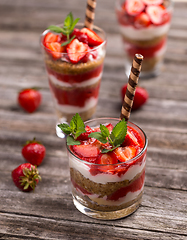 Image showing Strawberry parfait