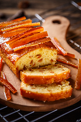 Image showing Cake with candied orange zest