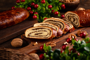 Image showing Home baked walnut roll