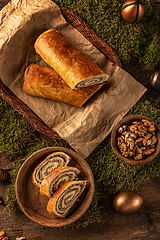 Image showing Sweet bread roll stuffed with walnuts