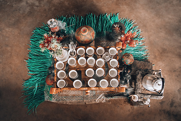 Image showing cup of Ethiopian coffee with aromatic frankincense