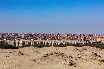 Image showing Cairo city skyline, Giza Plateau, Egypt