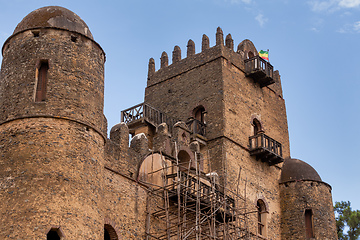 Image showing Fasil Ghebbi, royal castle in Gondar, Ethipia