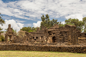 Image showing Fasil Ghebbi, royal castle in Gondar, Ethipia