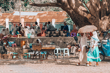 Image showing Street market in center of Aksum, Ethiopia Africa