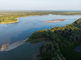 Image showing Aerial view of big siberian Ob river