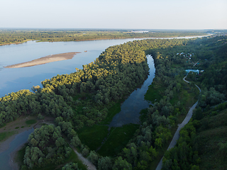 Image showing Aerial view of big siberian Ob river