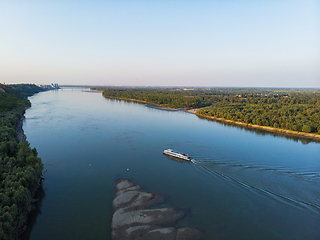 Image showing Aerial view of big siberian Ob river
