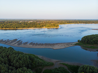 Image showing Aerial view of big siberian Ob river