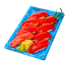 Image showing take away sushi express on plastic tray