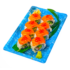 Image showing take away sushi express on plastic tray