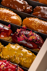 Image showing Glazed mini eclairs