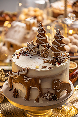 Image showing Festive Christmas cake