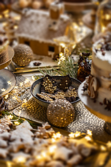 Image showing Festive sweet Christmas table