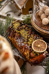 Image showing Brioche or babka with pistachio