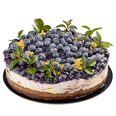 Image showing Cheesecake with blueberries