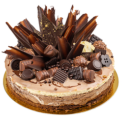 Image showing Layered chocolate mousse cake