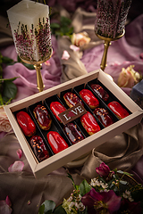 Image showing Box of eclairs