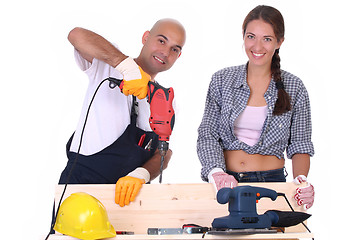 Image showing construction workers at work 