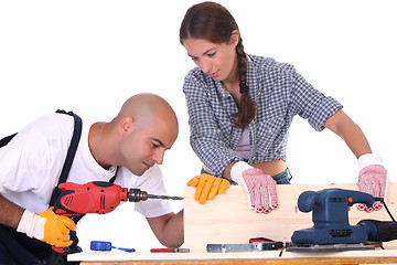 Image showing construction workers at work 